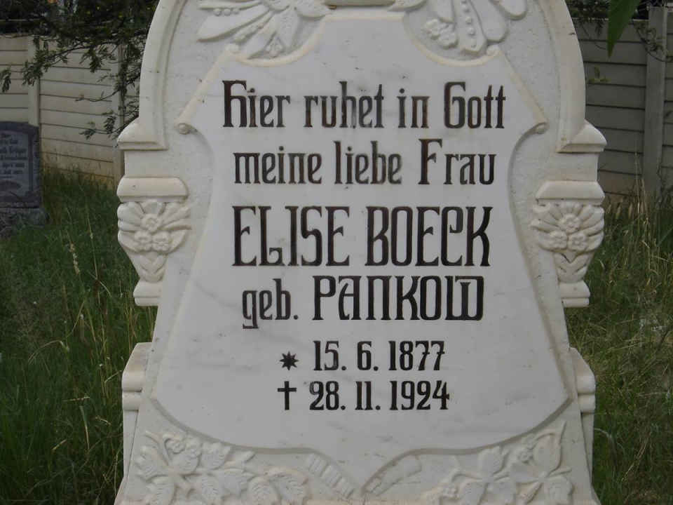 BOECK Elise nee PANKOW 1877-1924