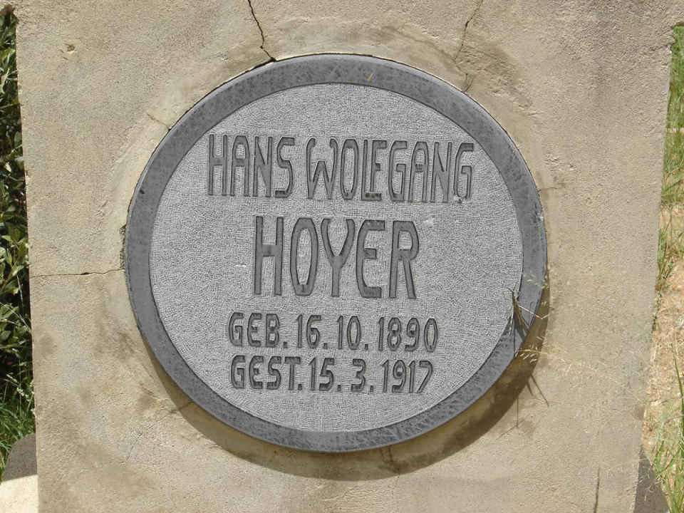 HOYER Hans Wolfgang 1890-1917