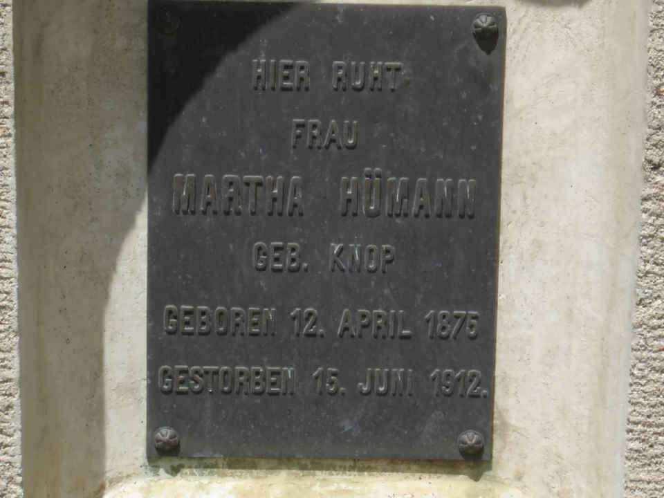 HÜMANN Martha nee KNOP 1875-1912