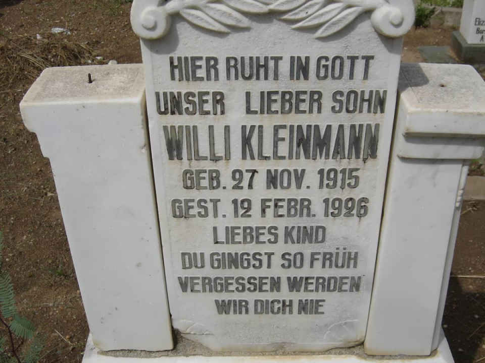KLEINMANN Willi 1915-1926