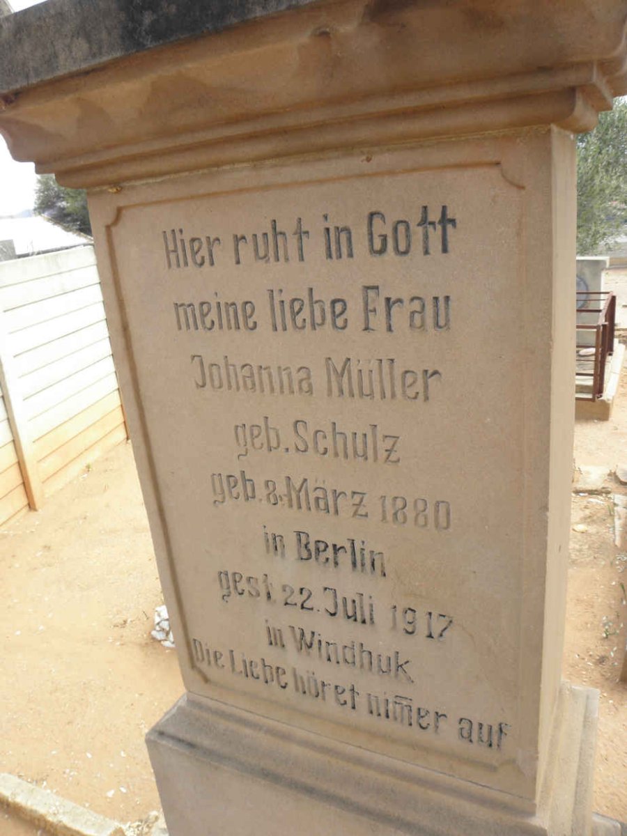 MÜLLER Johanna nee SCHULZ 1880-1917