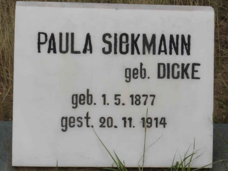 SIEKMANN Paula nee DICKE 1877-1914
