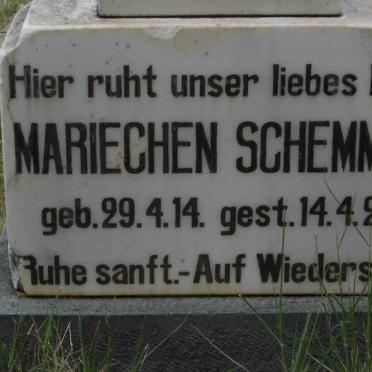 SCHEMMER Mariechen 1914-1925