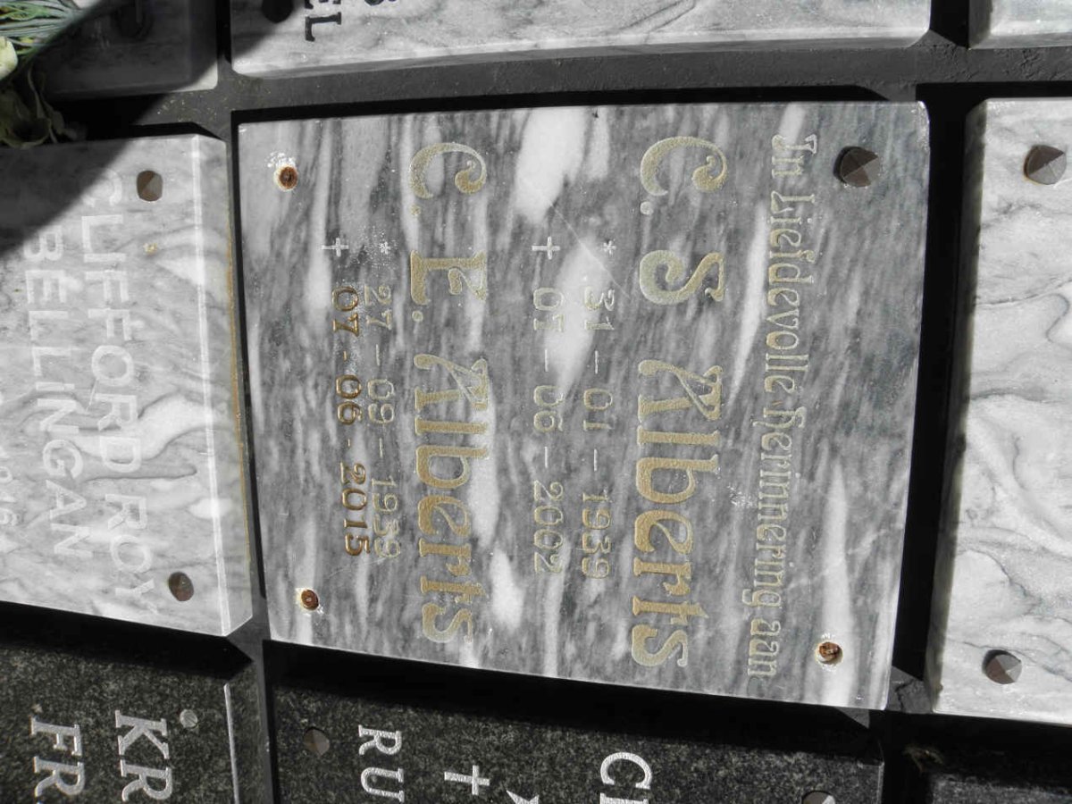 ALBERTS C.S. 1939-2002 &amp; C.E. 1939-2015