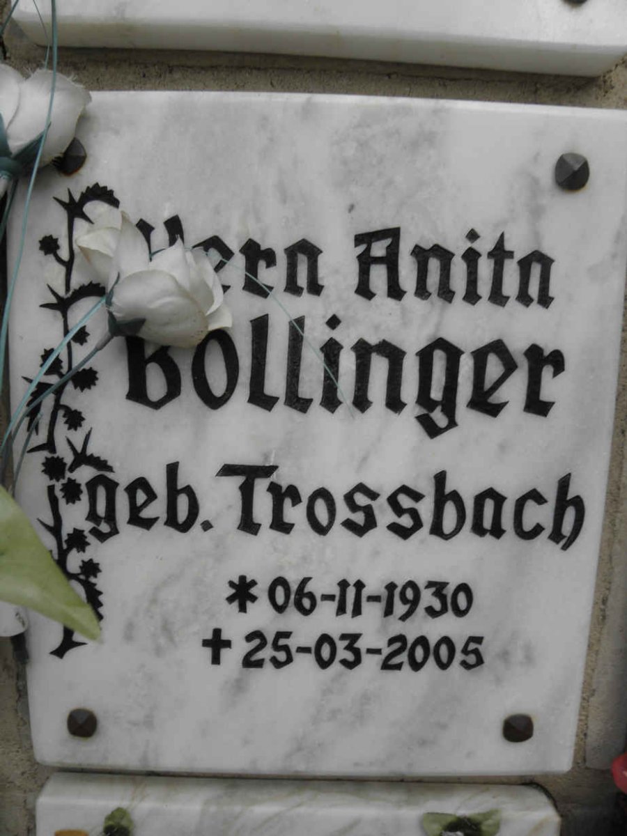 BOLLINGER Hern Anita nee TROSSBACH 1930-2005
