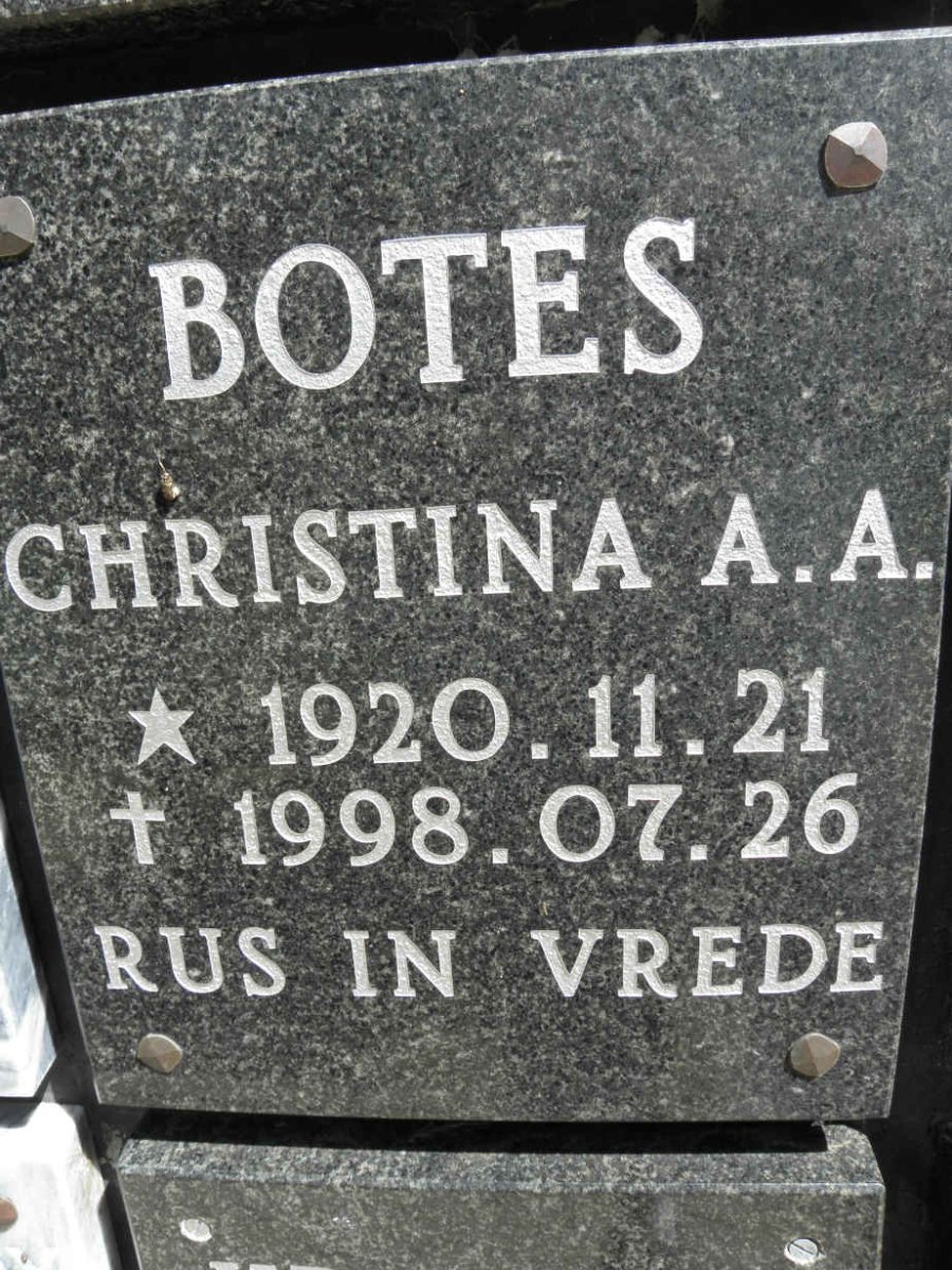BOTES Christina A.A. 1920-1998