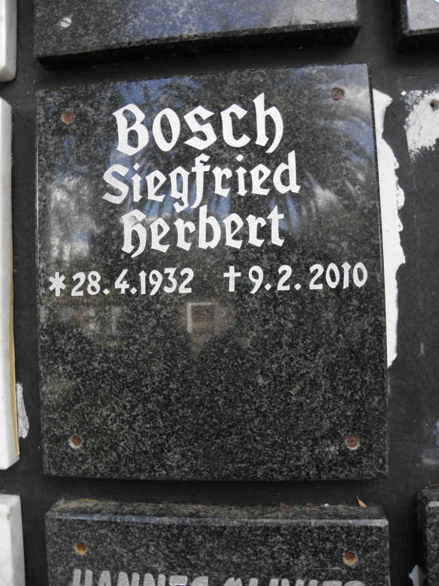 BOSCH Siegfried Herbert 1932-2010