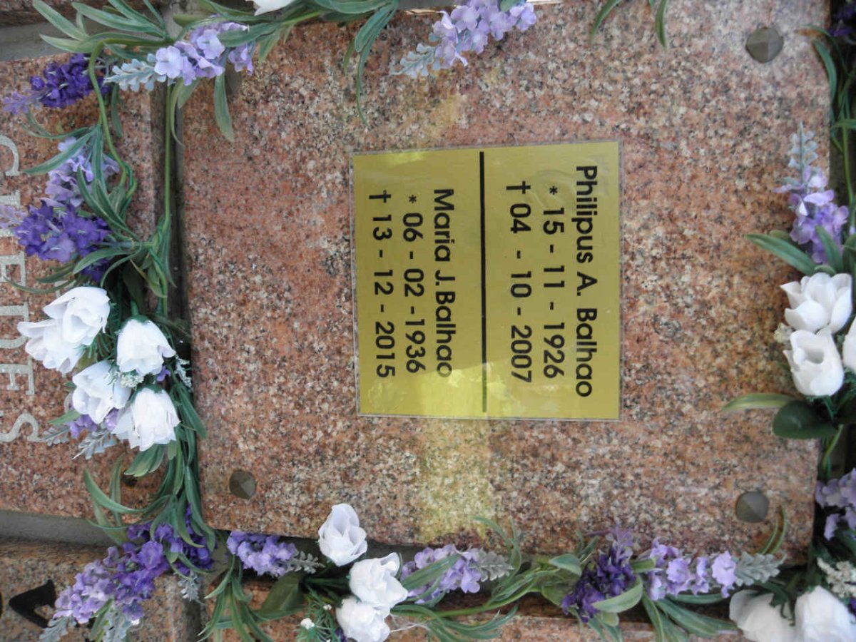 BALHAO Philipus A. 1926-2007 &amp; Maria J. 1936-2015