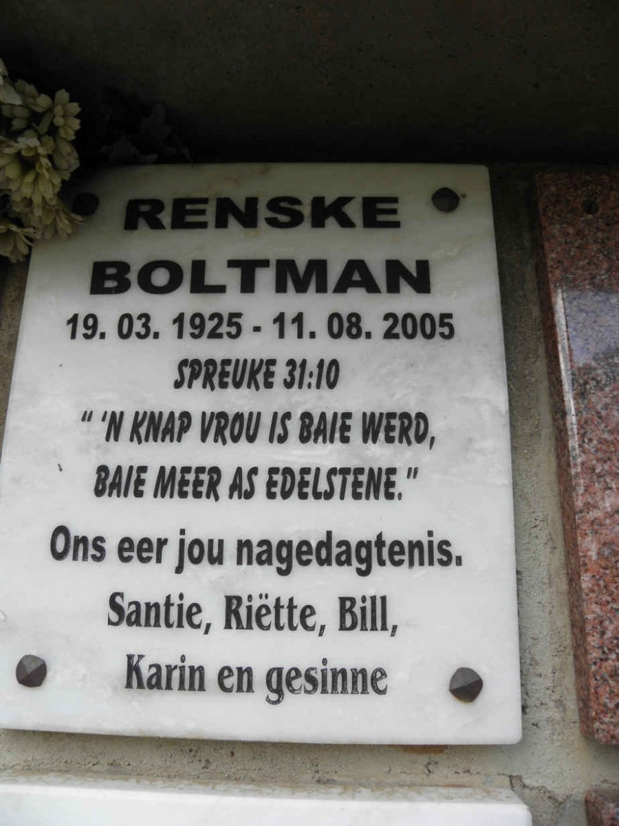 BOLTMAN Renske 1925-2005