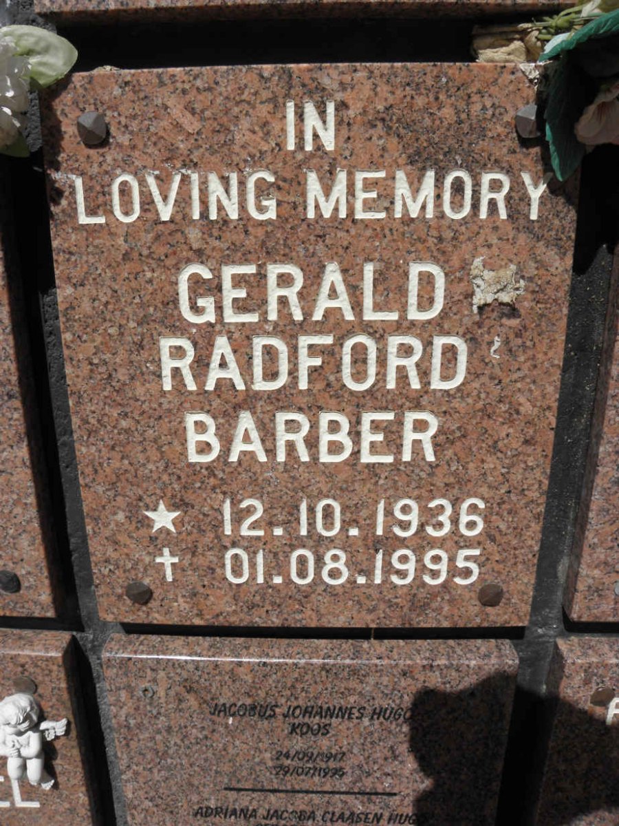 BARBER Gerald Radford 1936-1995