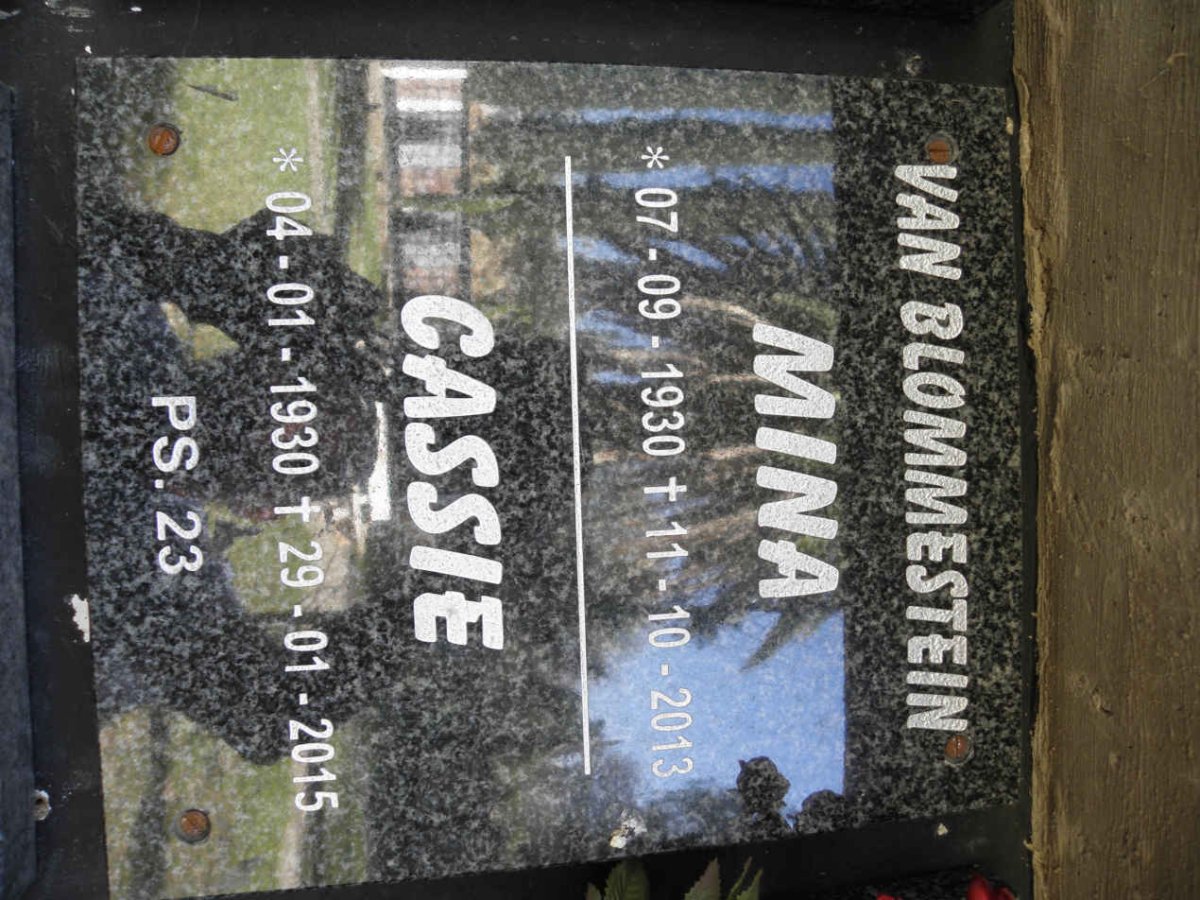 BLOMMESTEIN Mina, van 1930-2013 :: BLOMMESTEIN Cassie, van 1930-2015