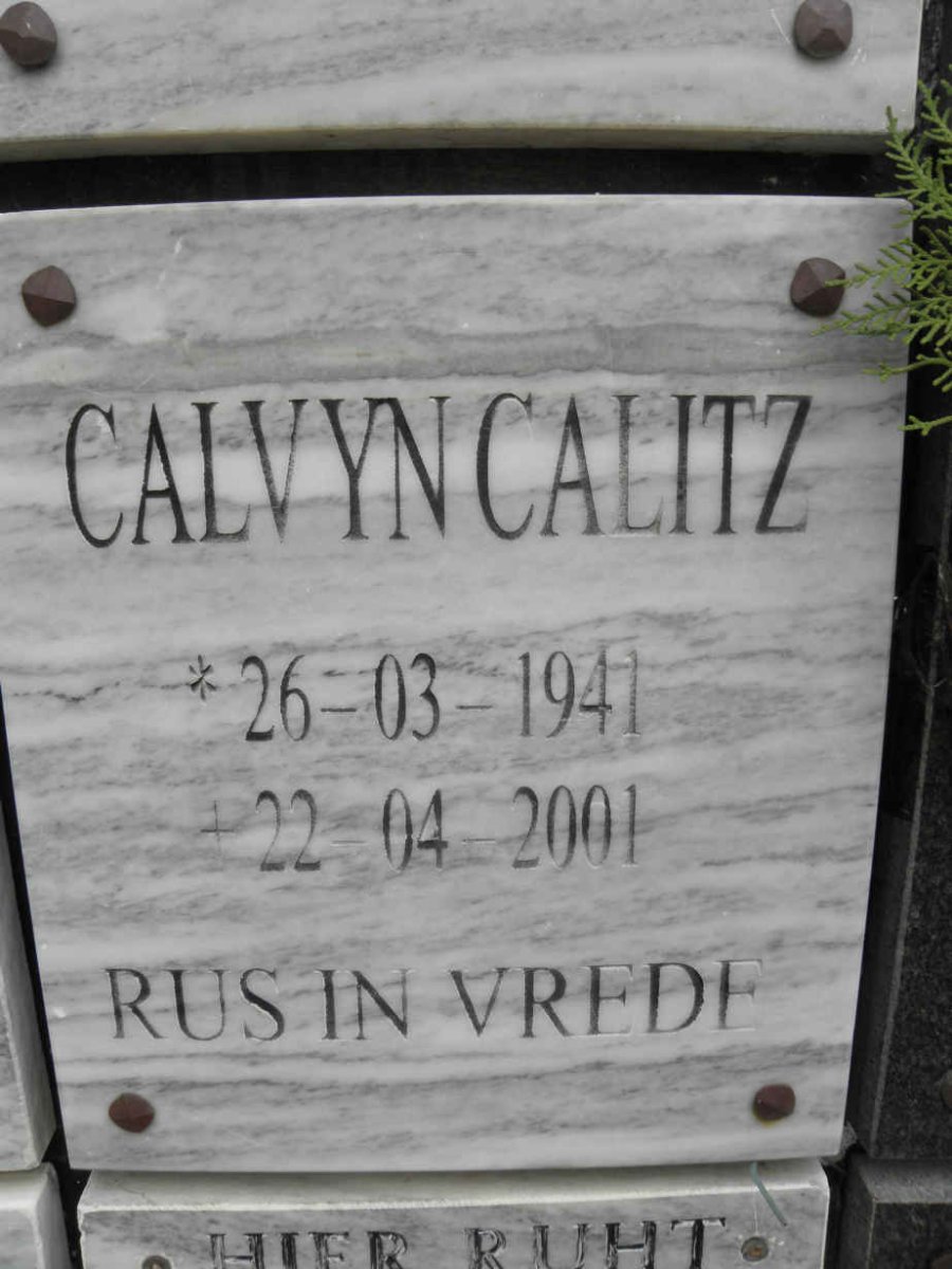 CALITZ Calvyn 1941-2001