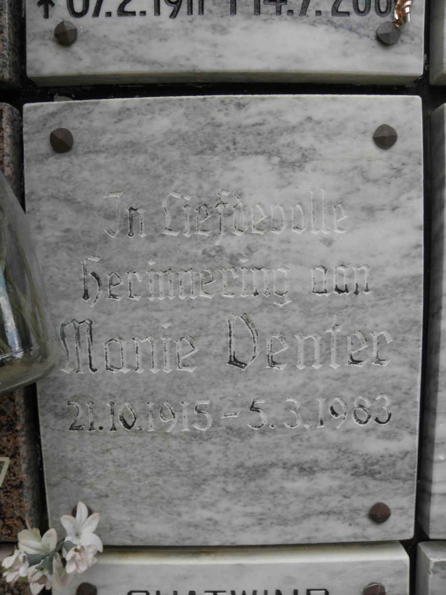 DENTER Manie 1915-1983