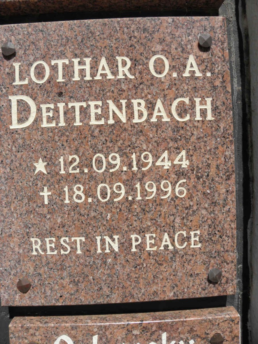 DEITENBACH Lothar O.A. 1944-1996