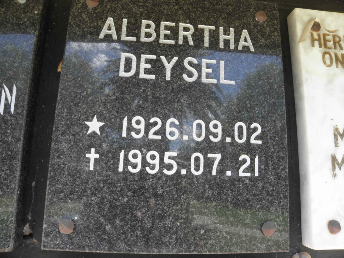 DEYSEL Albertha 1926-1995
