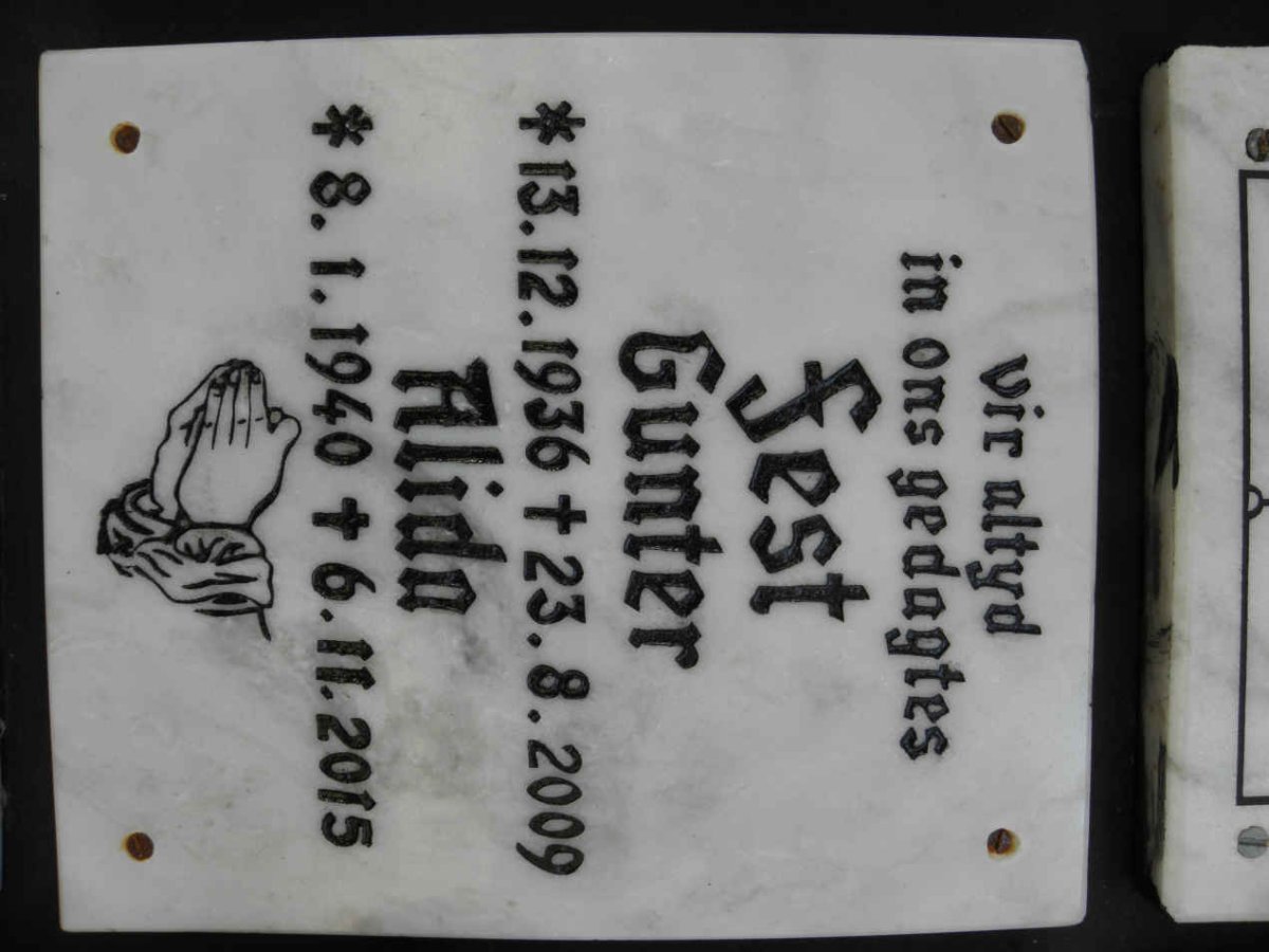 FEST Gunter 1936-2009 &amp; Alida 1940-2015