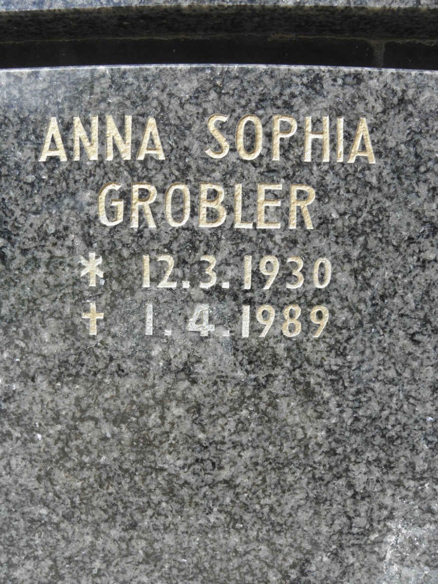 GROBLER Anna Sophia 1930-1989