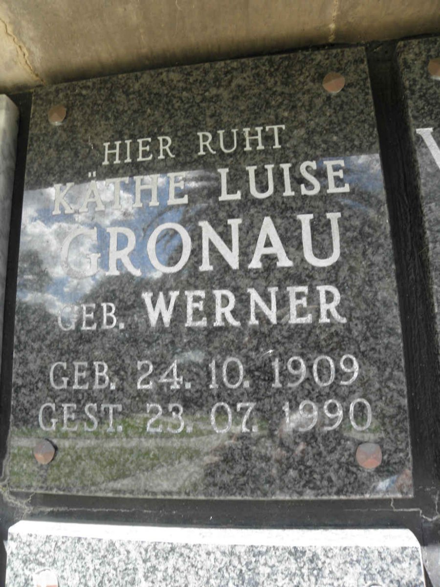 GRONAU Käthe Luise nee WERNER 1909-1990