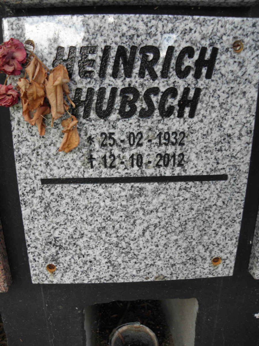 HUBSCH Heinrich 1932-2012