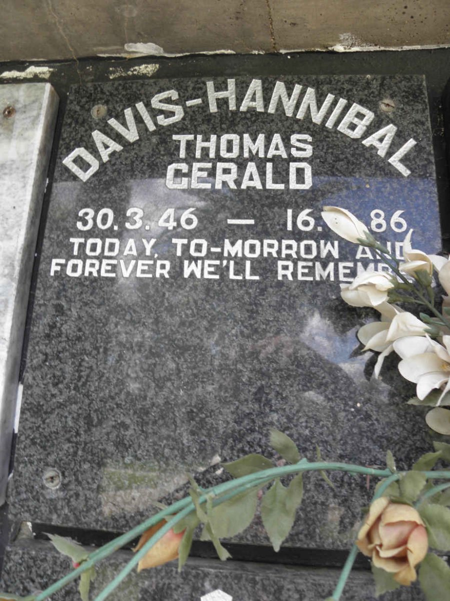 HANNIBAL Thomas Gerald, Davis 1946-1986