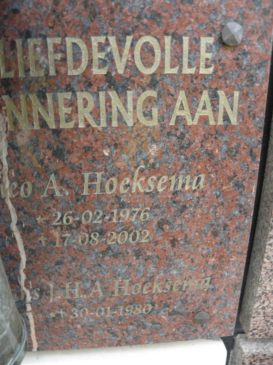 HOEKSEMA A. 1976-2002 :: HOEKSEMA J.H.A. 1980-