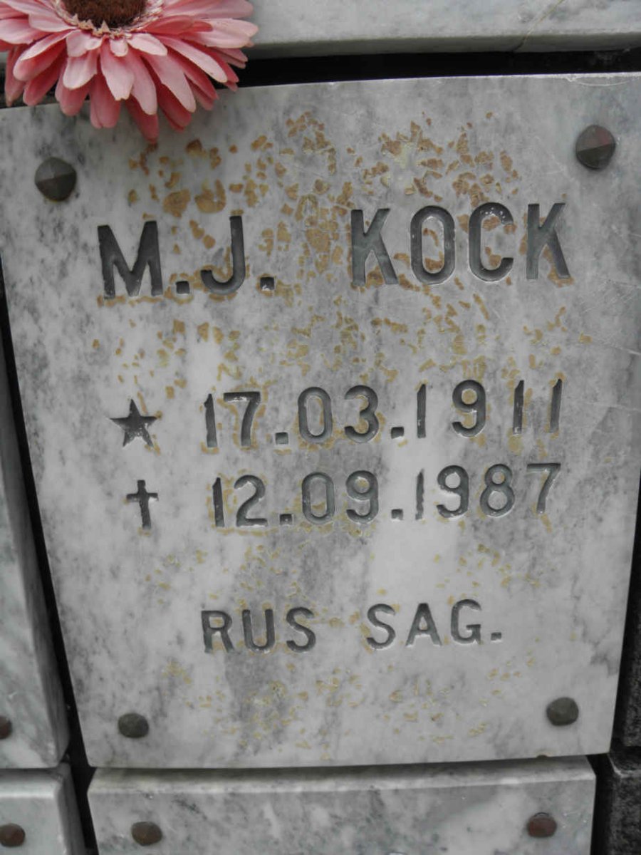 KOCK M.J. 1911-1987