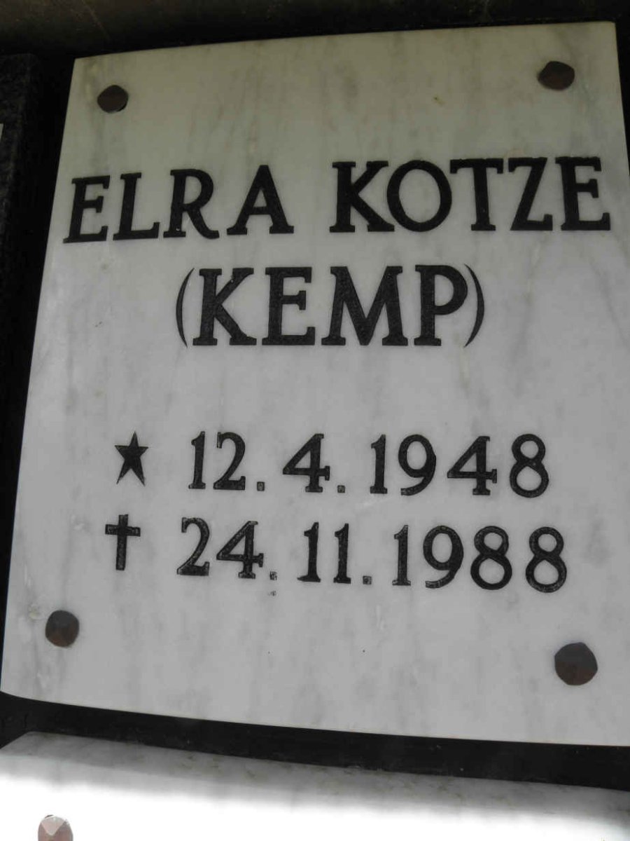KOTZE Elra nee KEMP 1948-1988