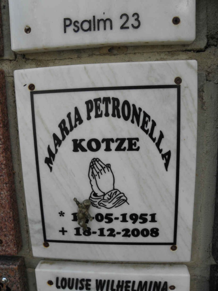 KOTZE Maria Petronella 1951-2008