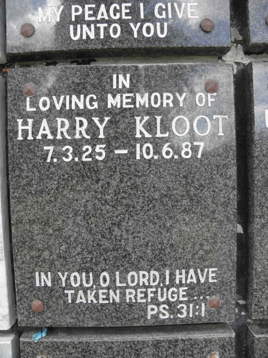 KLOOT Harry 1925-1987