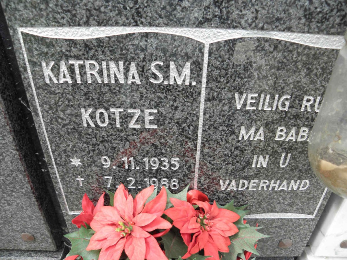 KOTZE Katrina S.M. 1935-1988