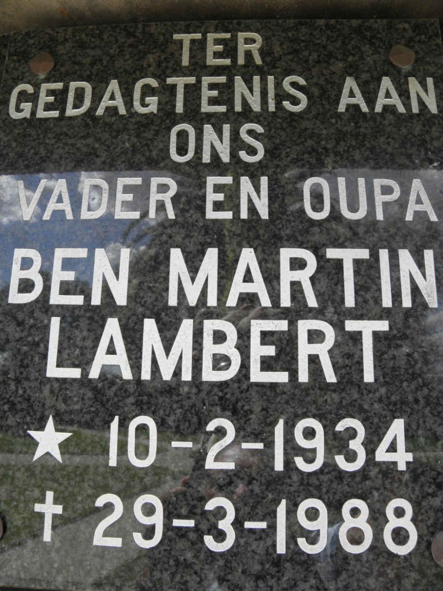 LAMBERT Ben Martin 1934-1988