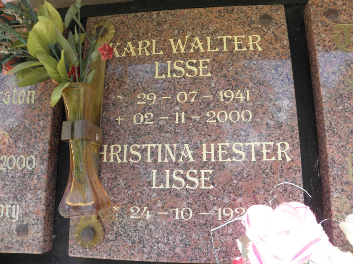 LISSE Karl Walter 1941-2000 &amp; Christina Hester 192?-