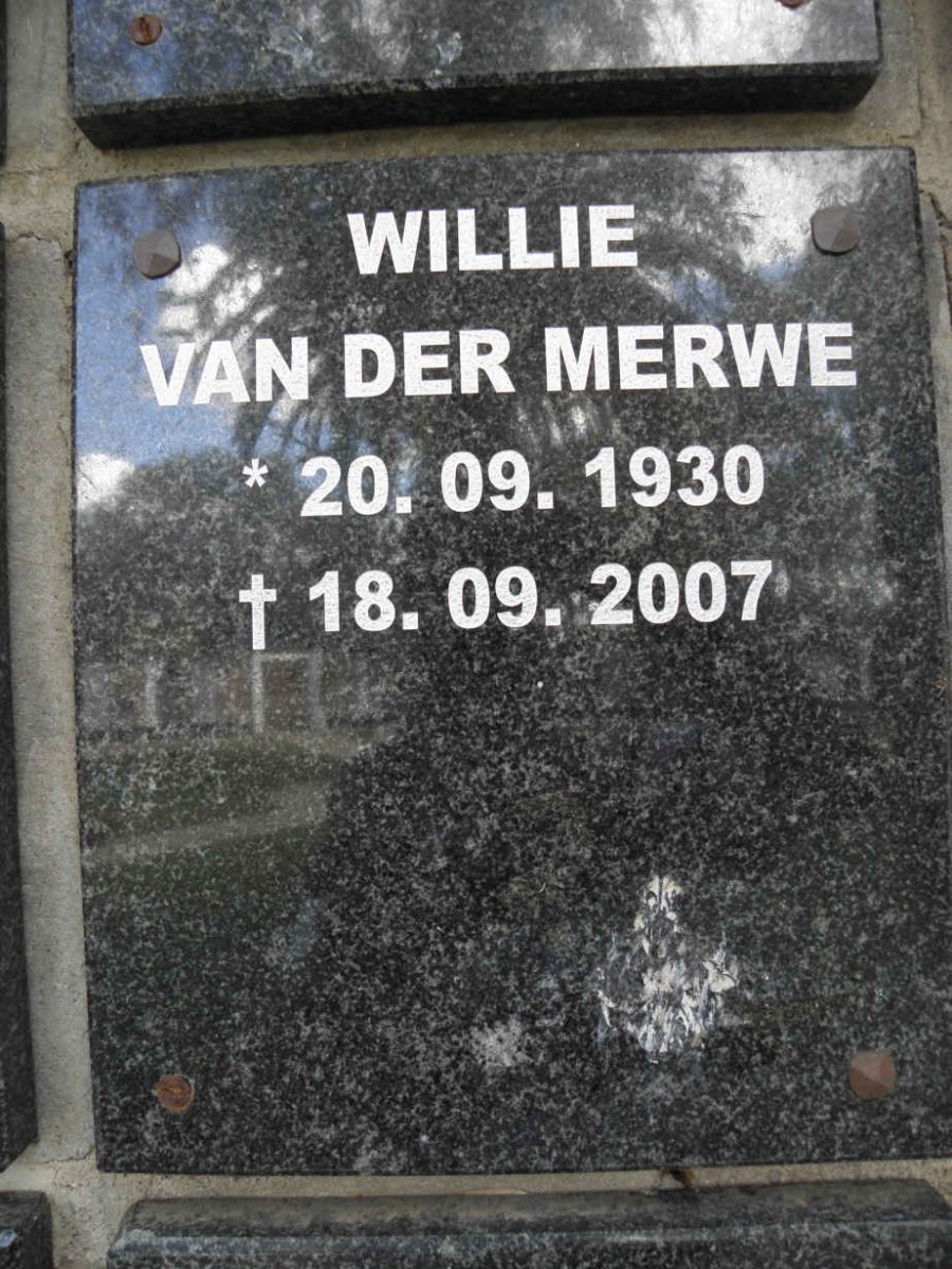 MERWE Willie, van der 1930-2007