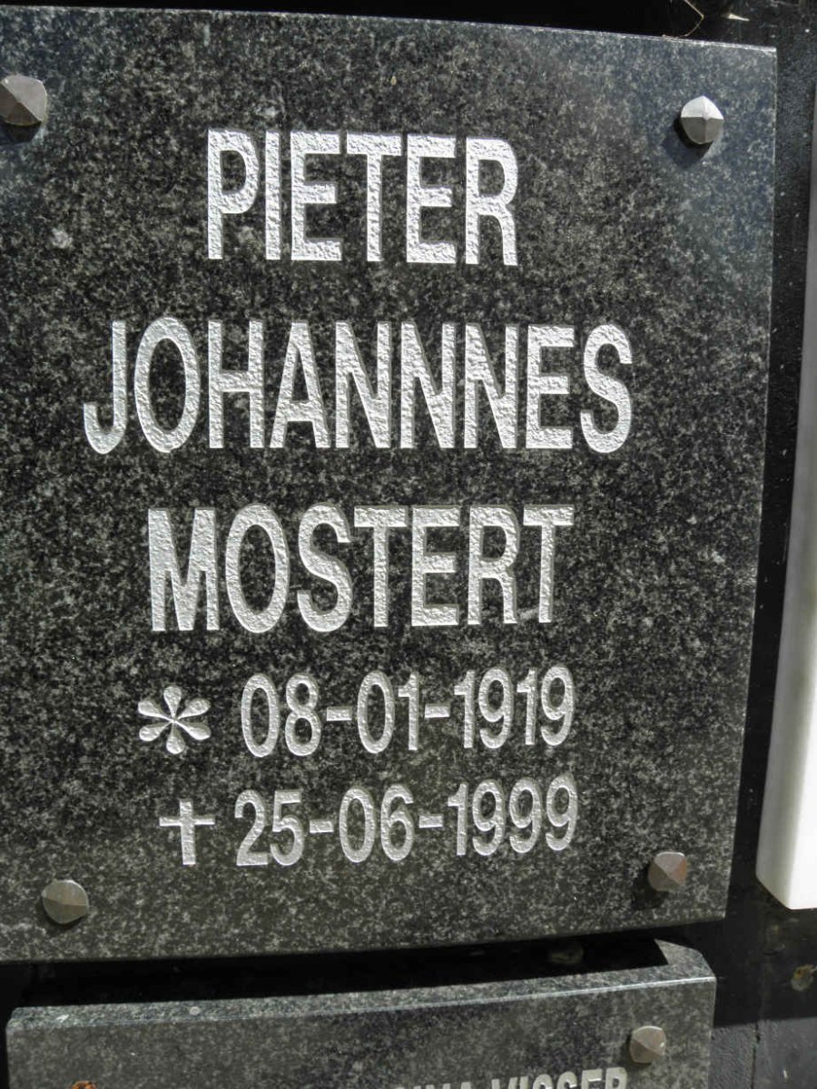 MOSTERT Pieter Johannes 1919-1999