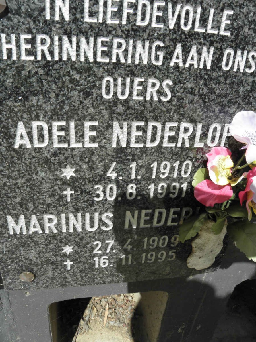 NEDERLOF Marinus 1909-1995 &amp; Adele 1910-1991