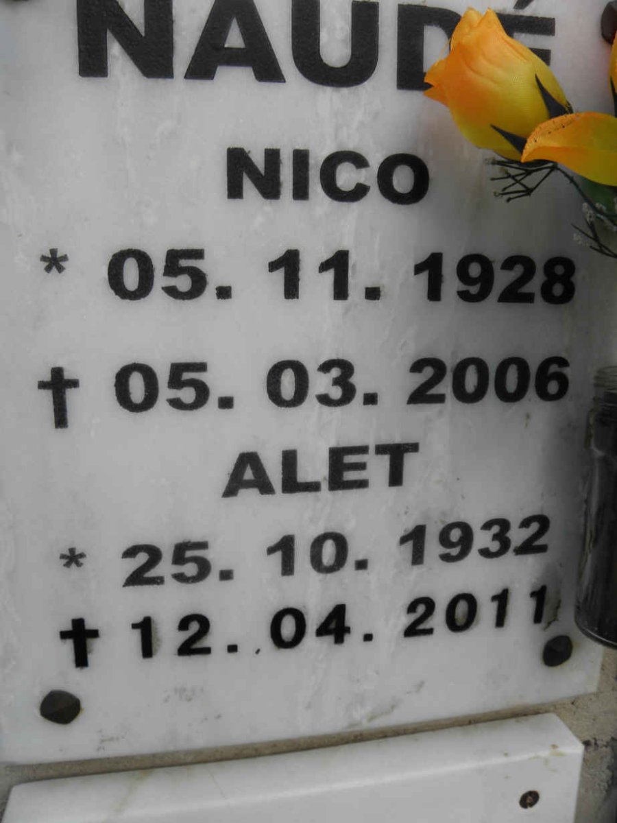 NAUDE Nico 1928-2006 &amp; Alet 1932-2011