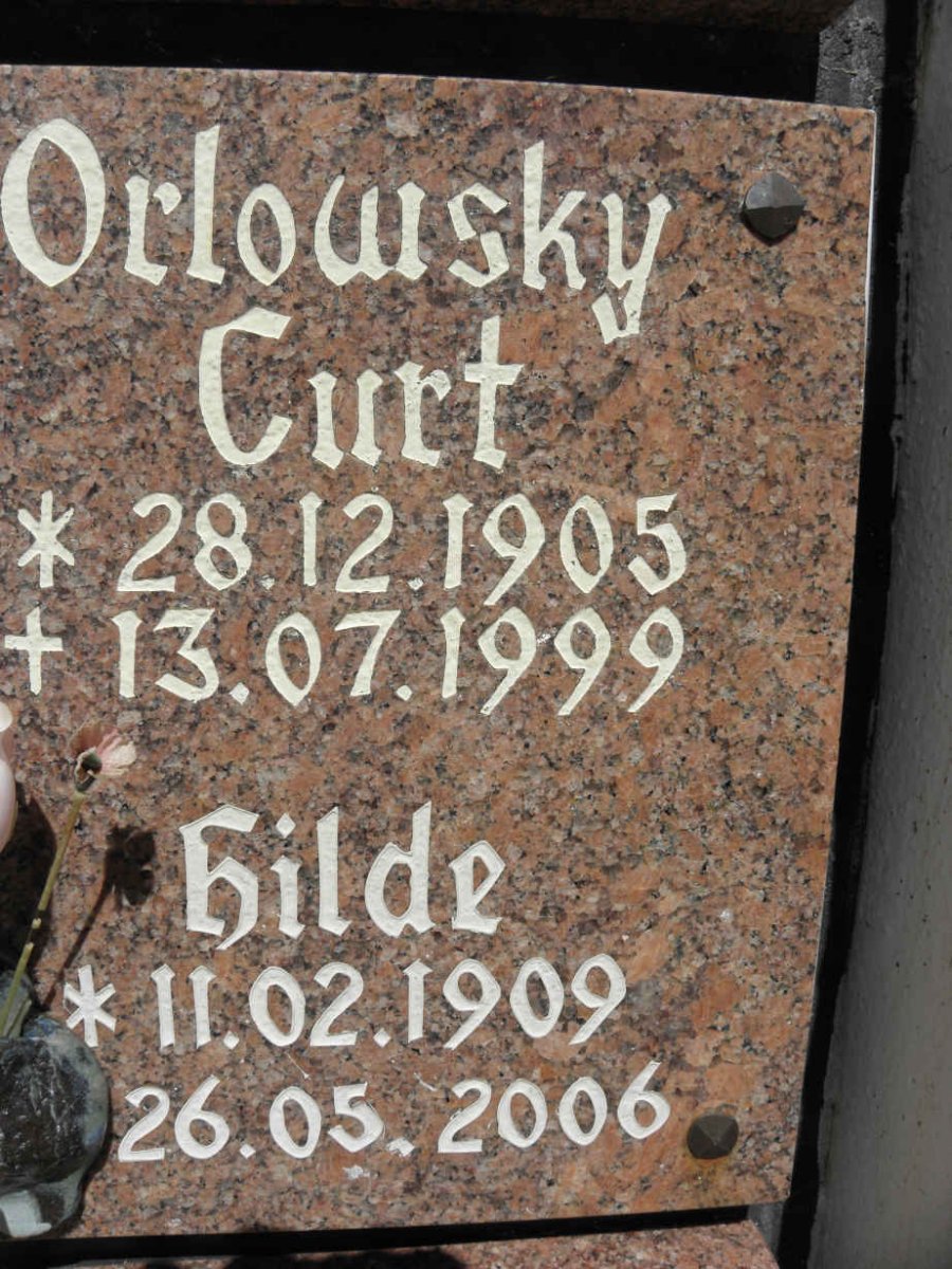 ORLOWSKY Curt 1905-1999 &amp; Hilde 1909-2006