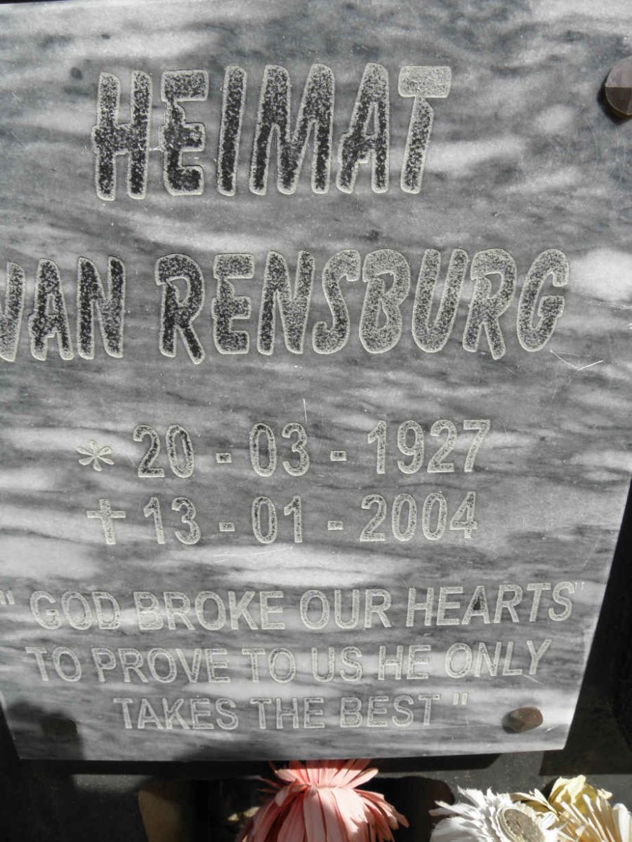RENSBURG Heimat, van 1927-2004