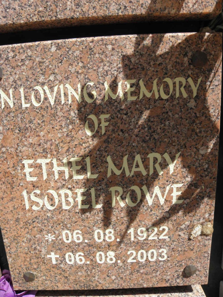 ROWE Ethel Mary Isobel 1922-2003