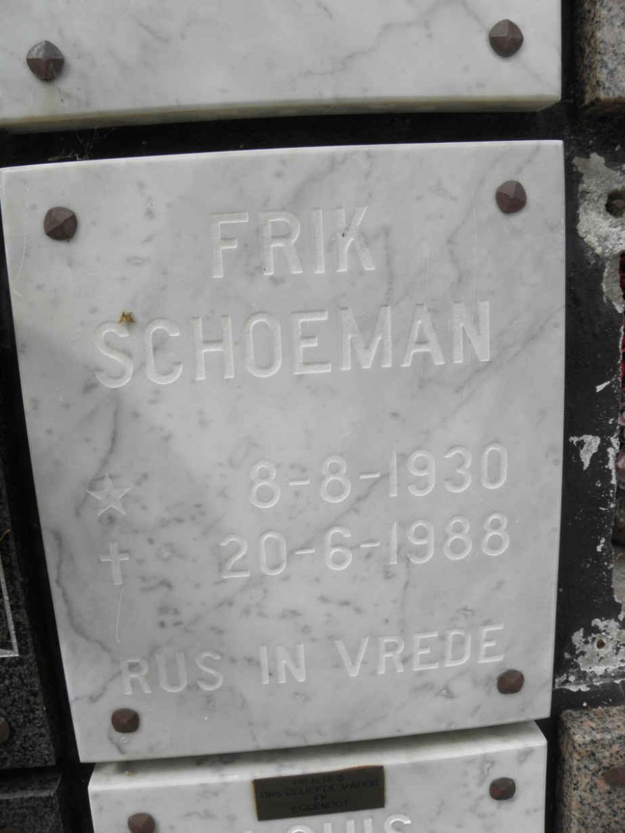 SCHOEMAN Frik 1930-1988
