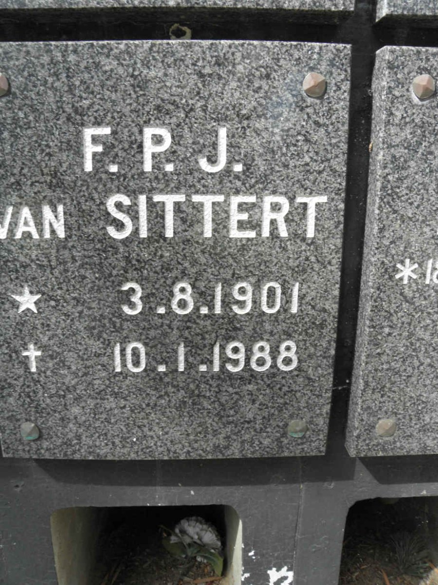 SITTERT F.P.J., van 1901-1988