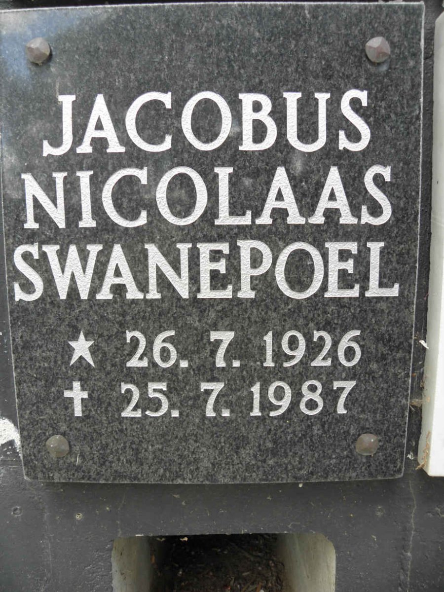 SWANEPOEL Jacobus Nicolaas 1926-1987