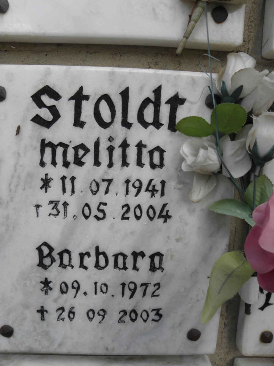 STOLDT Melitta 1941-2004 :: STOLDT Barbara 1972-2003
