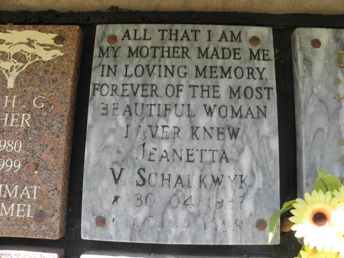 SCHALKWYK Jeanetta, v. 1937-1999