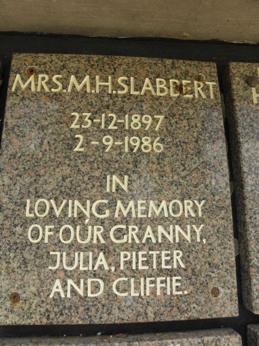 SLABBERT M.H. 1897-1986
