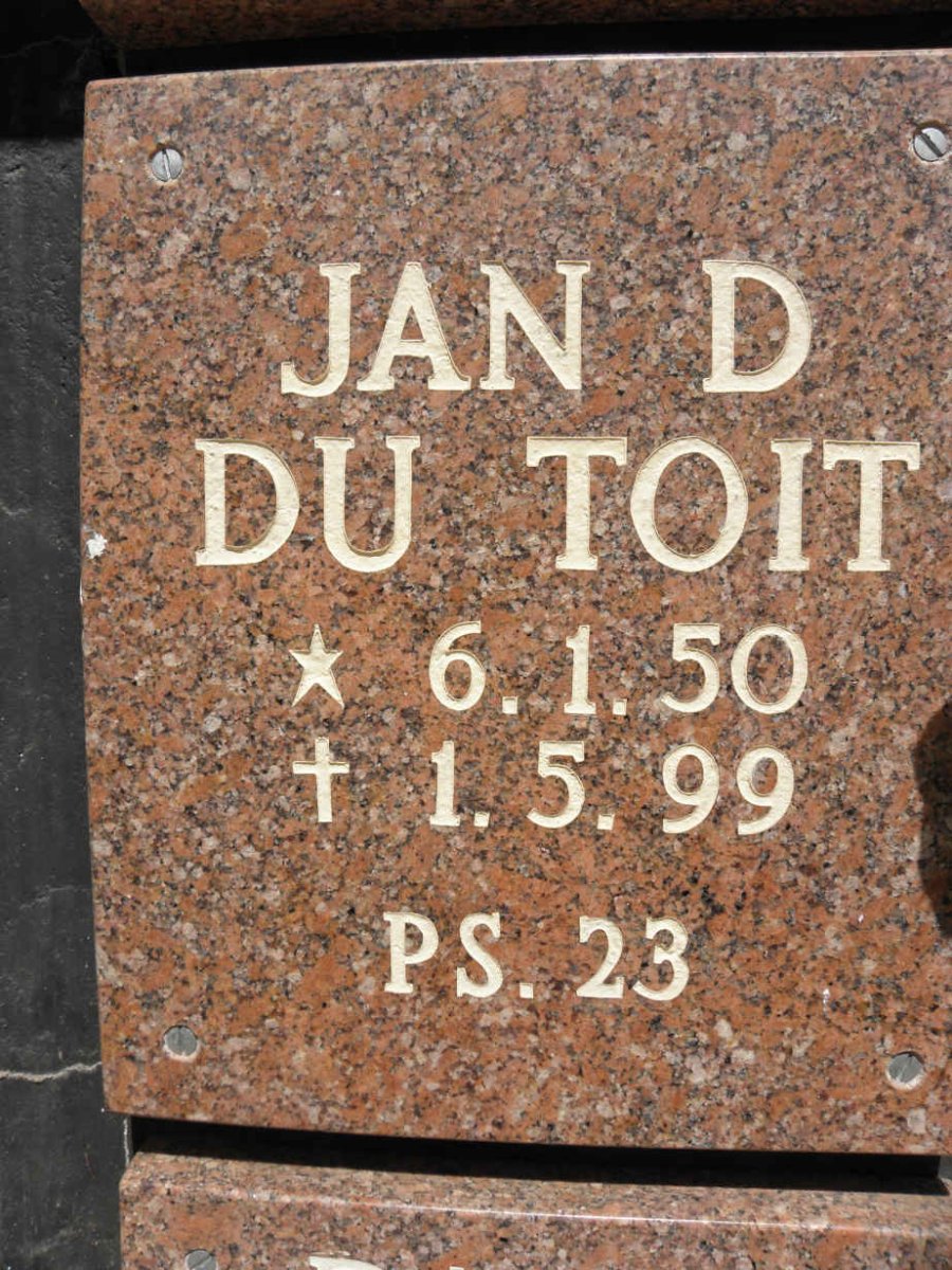 TOIT Jan D., du 1950-1999