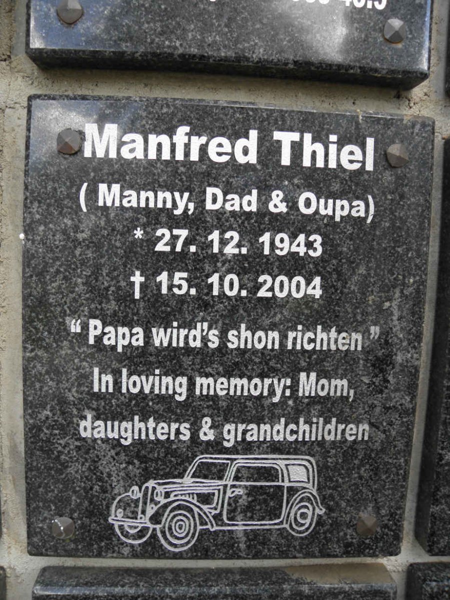 THIEL Manfred 1943-2004