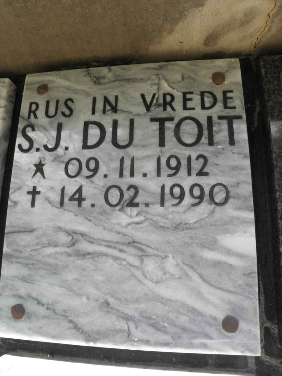 TOIT S.J., du 1912-1990