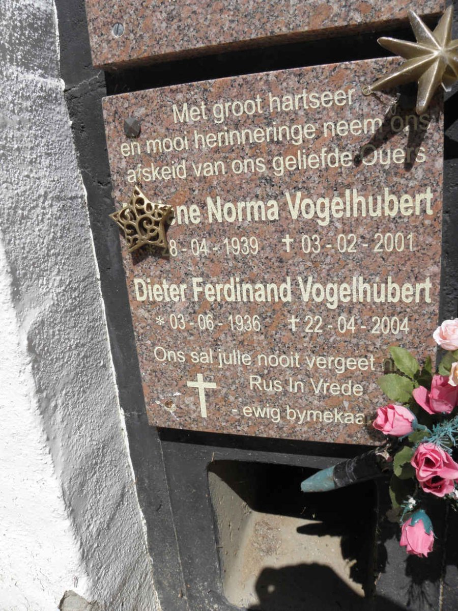 VOGELHUBERT Dieter Ferdinand 1936-2004 &amp; ?ene Norma 1939-2001