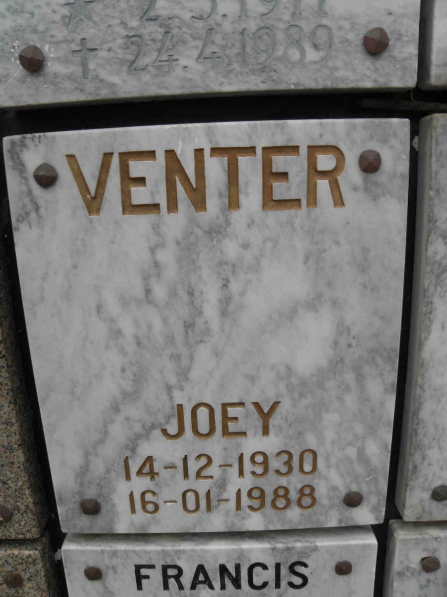 VENTER Joey 1930-1988